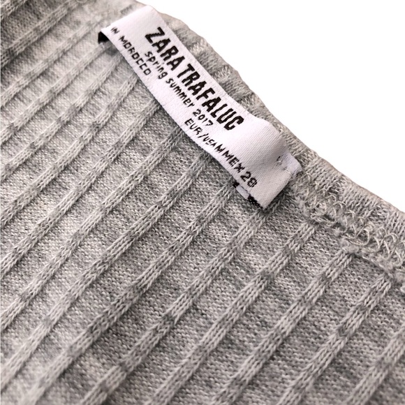 ZARA Trafaluc Grey Ribbed Ruffle Jumpsuit - Picture 5 of 9